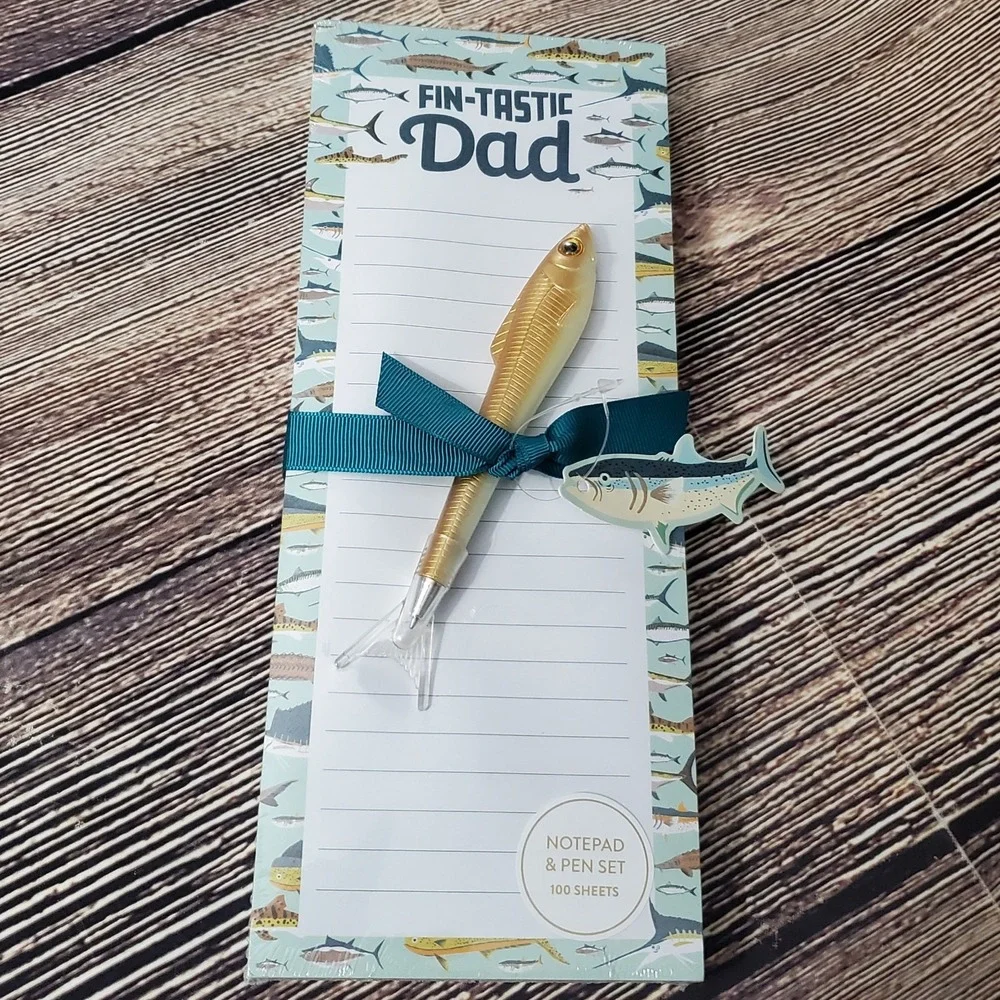 Dad Gift Fish Notepad & Fish Pen Set 100 Sheets 